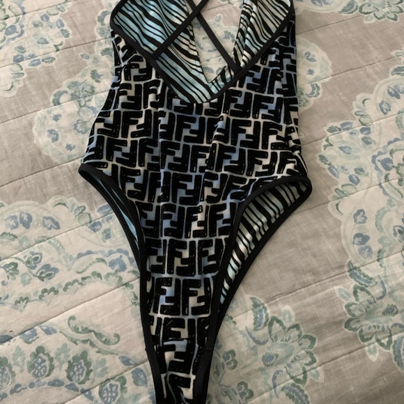 Fendi print swim suit only worn 1x. - Picture 5 of 6